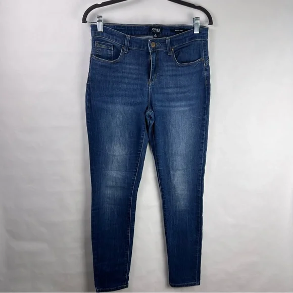 Jones New York Madison Skinny Jeans Blue Denim Mid Rise Stretch Size 6 - Picture 2 of 10